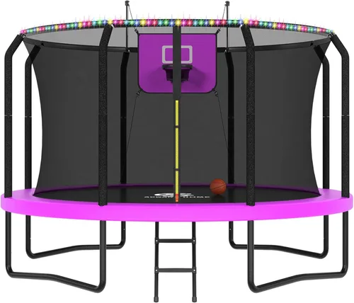 Vista 15 de Outdoor Trampoline with Net for Kids 10FT 12FT 14FT 15FT 16FT Negro