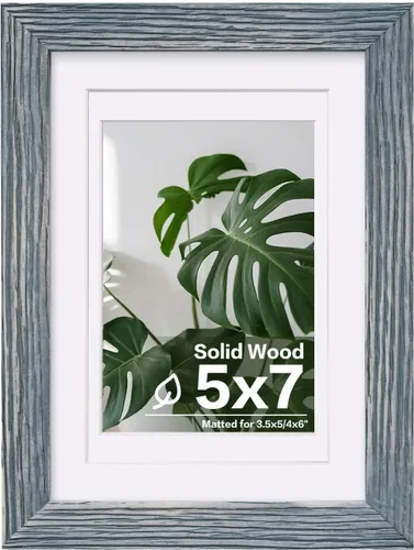 Vista 88 de Egofine - Portarretratos de 4 x 6 pulgadas, de madera maciza con plexiglás, para fotos de 3.5 x 5 con paspartú o de 4 x 6 sin paspartú, para colocar