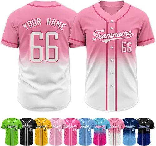 Vista 40 de Custom Baseball Jersey Stitched Personalized Name Number Baseball Shirts Sports Uniform for Men Women Boy