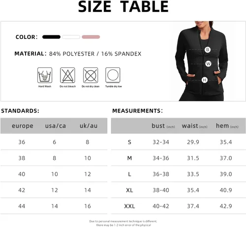 Vista 6 de Chaqueta deportiva ligera con cremallera completa para mujer, con bolsillo para entrenamiento, yoga, senderismo, con agujeros para el pulgar