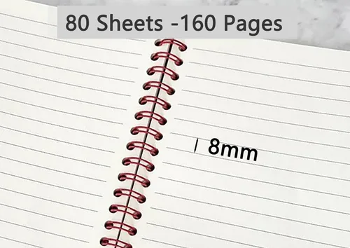 Vista 5 de YIHUANYIFA 4pcs A6 Spiral Notebooks 8mm Ruled 5.7 x 4.1 inch Hardcover 160 Pages Journals for Work Students Study and Notes (4, Dark color)