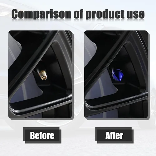 Vista 4 de Ziciner 4 piezas de tapas para válvulas de neumáticos de automóvil, accesorios de aleación de aluminio con espigas para neumáticos, cubiertas