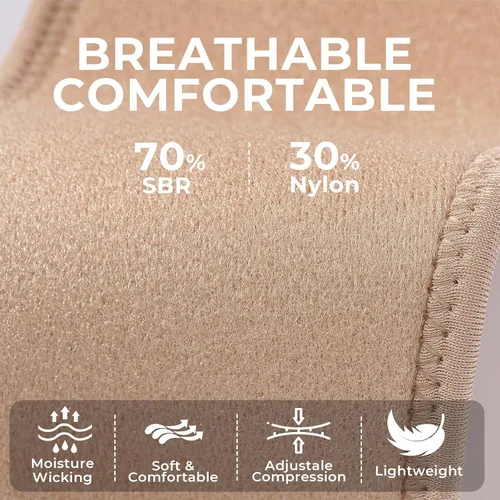 Vista 5 de NeoTech Care Muñequera – Tejido elástico y transpirable – Correa de compresión ajustable – Hombres, mujeres, derecha o izquierda – Envoltura de Beige
