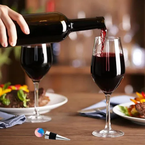 Vista 5 de Tapones de vino, tapón para botella de vino, tapón de champán ecológico, tapones de vino de silicona de aleación de zinc reutilizables