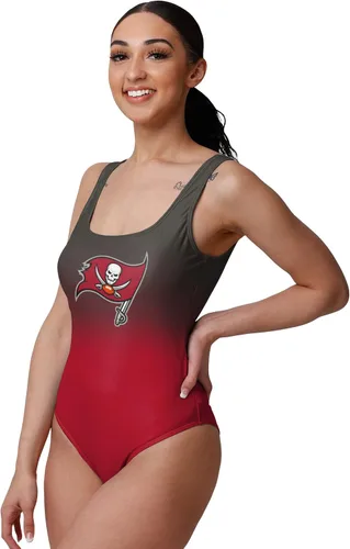 Vista 45 de FOCO Traje de baño de una pieza con logotipo del equipo de la NFL para mujer