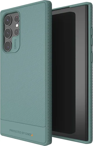 Vista 33 de ZAGG Gear4 Milan - Funda azul Aurora - que destaca el material de protección D3O para Samsung Galaxy S22