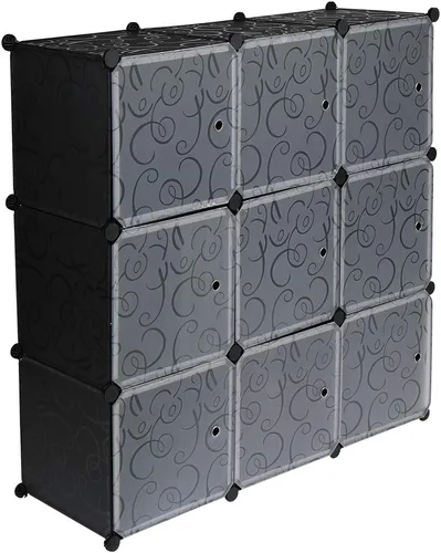 Vista 9 de Ochine Cubo de almacenamiento de 9 cubos organizadores de armario, estantes organizadores de almacenamiento para estantería, organizador de armario