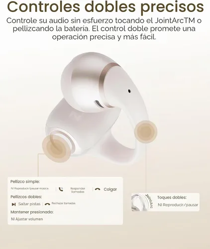 Vista 9 de SHOKZ OpenDots 2 - Auriculares con clip de oreja abierta, color blanco Blanco perla