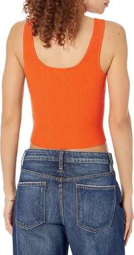Vista 2 de The Drop Femi - Camiseta corta acanalada con cuello redondo para mujer