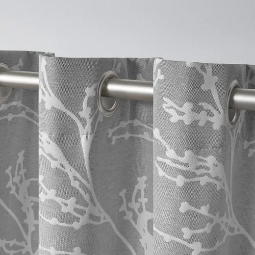 Vista 3 de EXCLUSIVE HOME Kilberry - Par de paneles de cortinas opacas con ojales en la parte superior, 52 x 63 pulgadas, gris ceniza