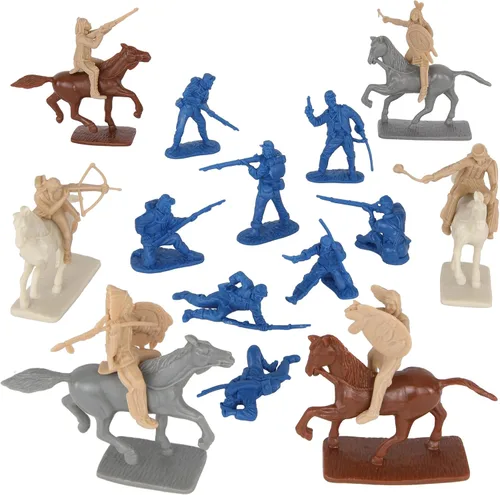 Vista 6 de BMC CTS Batalla de Little Big Horn Soldados de plástico – 20 piezas de figuras de sioux y caballería