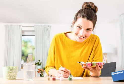 Vista 5 de Ravensburger CreArt Funky Zebra - Pintura por números para adultos, kits de manualidades para adultos y niños a partir de 12 años