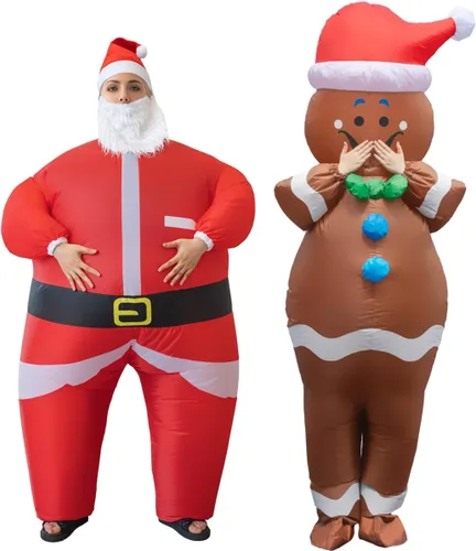 Vista 2 de BERVYOSW Disfraz inflable de Navidad para adultos, divertidos disfraces de Halloween para hombres y mujeres, fiestas de vacaciones, cosplay