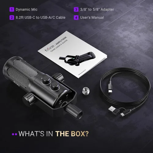 Vista 9 de FIFINE - Micrófono para podcast, micrófono dinámico vocal USB/XLR para transmisión, grabación, emisión, creador de contenido, micrófono de estudio