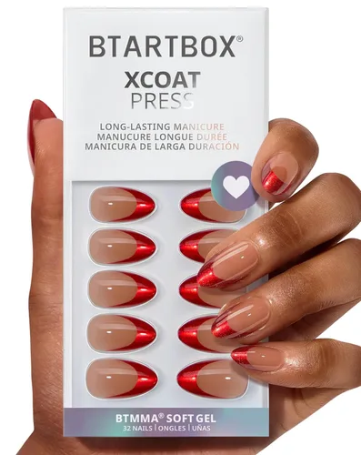 Vista 10 de BTArtbox Uñas Postizas Blancas Cortas a Presión - Uñas Postizas de Gel Suave en Forma de Almendra, Uñas Blancas con Pegamento para Uñas, Uñas