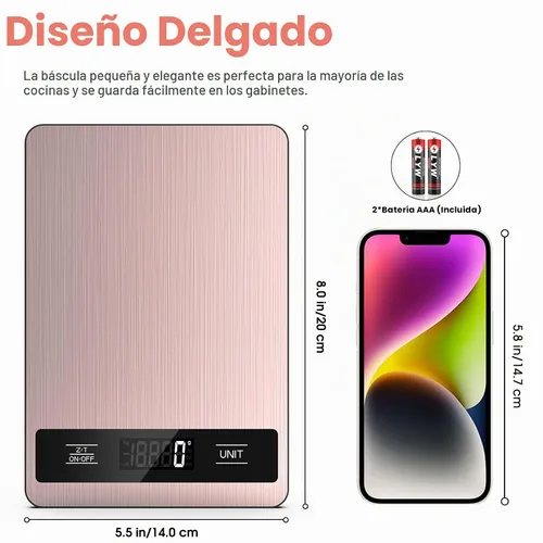 Vista 5 de Báscula de alimentos, báscula digital de cocina de 11 libras, pesa gramos y onzas para hornear, cocinar y preparar comidas, graduación precisa