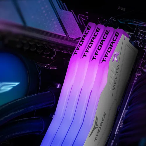 Vista 12 de TEAMGROUP T-Force Delta RGB DDR5 Ram 32 GB Kit (2 x 16 GB) 7200 MHz (PC5-57600) CL34 Módulo de memoria de escritorio Ram (blanco) para chipset serie