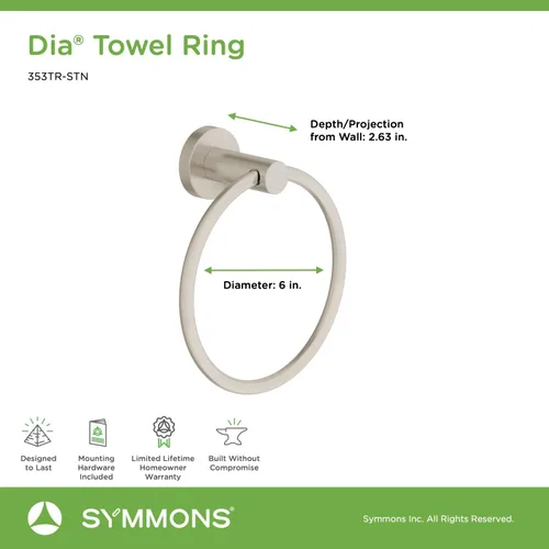 Vista 7 de Symmons 353TR-BBZ Dia - Toallero de pared en bronce cepillado