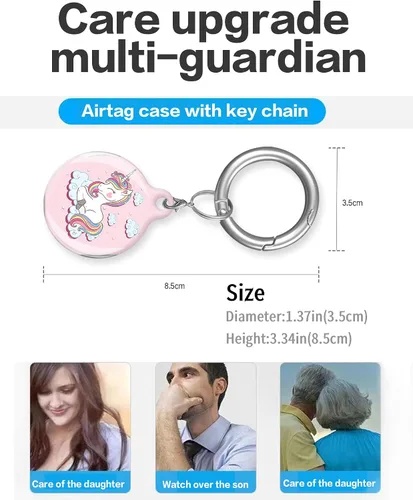 Vista 2 de ANDRIU Funda compatible con Air Tag, funda protectora con llavero de bucle, resistente a los arañazos para cartera, equipaje, perro, mascotas