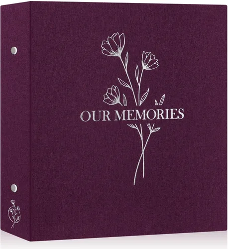 Vista 7 de Lanpn Álbumes de fotos pequeños de 4 x 6 pulgadas, 50 imágenes, paquete de 2 unidades, mini capacidad de lino Our Memories, juego de bolsillos