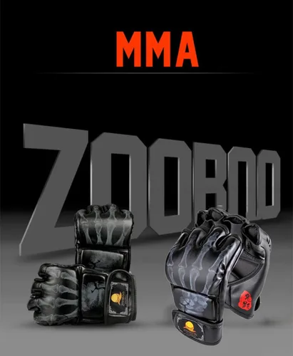 Vista 7 de ZooBoo MMA Gloves, Half-Finger Boxing Fight Gloves MMA Mitts with Adjustable Wrist Band for Sanda Sparring Punching Bag Training