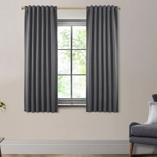 Vista 26 de SHINELAND Cortinas opacas cortas para ventanas de dormitorio, cortinas de baño, 45 pulgadas de largo