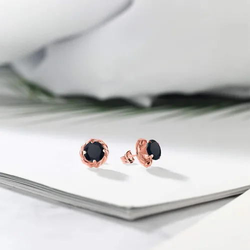 Vista 145 de Gem Stone King Aretes de plata de ley 925 de 0.236 in con piedra natal redonda para mujer
