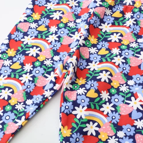 Vista 5 de Toddler Girls Ankle Length Leggings 3-Pack Printing Kids Classic Stretch Pants 1-7Years