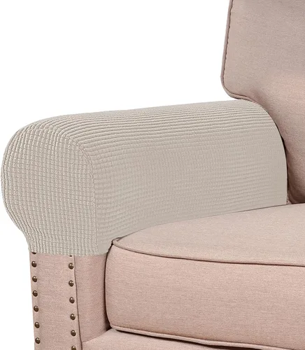 Vista 24 de Turquoize Fundas elásticas para reposabrazos para sillas y sofás, fundas para reposabrazos de sofá de elastano y jacquard, protector de muebles