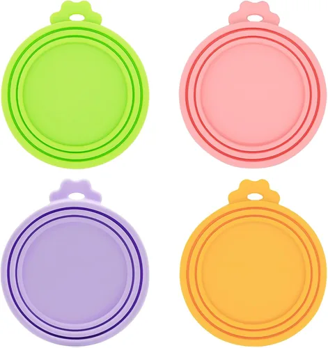 Vista 8 de Cubiertas para latas de alimentos, paquete de 3 tapas de silicona para alimentos y 1 cuchara para latas, se adapta a la mayoría de alimentos