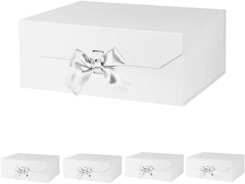 Vista 35 de GoooodGift Caja de regalo negra para regalos de 10 x 7.3 x 3.5 pulgadas, caja decorativa con cinta, caja de regalo vacía con tapa cierre magnético