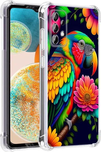 Vista 27 de Funda para Galaxy A23 5G, diseño de flores de mariposa azul, protección contra caídas, a prueba de golpes, carcasa protectora de cuerpo completo