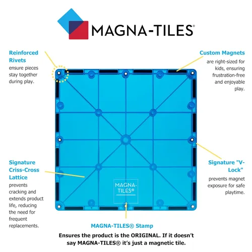 Vista 3 de MAGNA-TILES Juego clásico de construcción magnética de 32 piezas, la marca original de construcción magnética