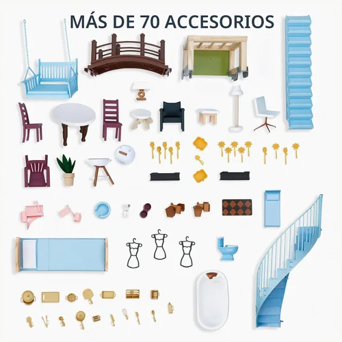 Vista 8 de KidKraft Kraft Your Way™ Magnolia Mansion Dollhouse; 71 Pc Amazon Exclusive