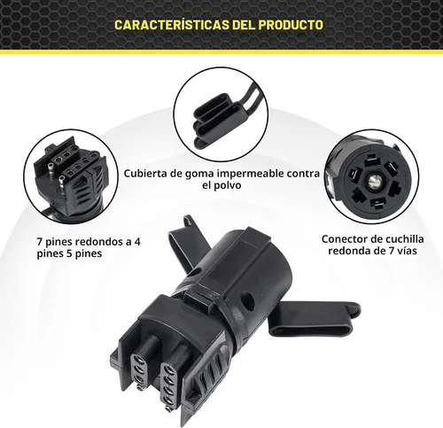 Vista 6 de Adaptador de remolque de 7 a 4 y 5 pines de Oyviny, diseño 2 en 1