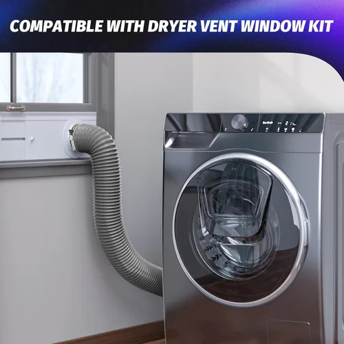 Vista 5 de HOXHA Manguera de ventilación de secadora de 4", conducto de ventilación de secadora, conducto de aire aislado flexible Manguera de escape para kit