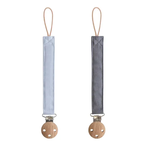 Vista 12 de mushie Linen - Soporte para chupete de bebé (rubor/crema) Tela de lino suave, clip sin BPA, paquete de 2, ajuste universal