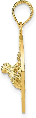 Vista 2 de Collar con dije de rana de Puerto Rico de oro amarillo de 14 quilates para viaje transporte destino joyería fina para mujeres regalos para ella