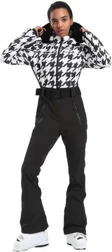 Vista 96 de GSOU SNOW Traje de esquí para mujer, traje de nieve de una pieza, para snowboard, delgado, aislante, impermeable, resistente al viento