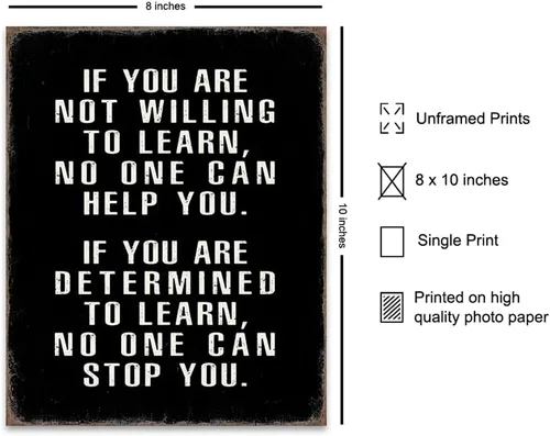 Vista 2 de Arte de pared motivacional – Póster motivacional de arte de pared y decoración de oficina – Decoración de pared con citas positivas – Regalos