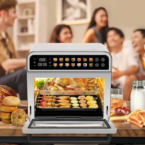 Vista 5 de SEEDEEM Combo de freidora de aire de 32 cuartos de galón, horno de convección extra grande 14 en 1 con pantalla táctil LED, horno de encimera