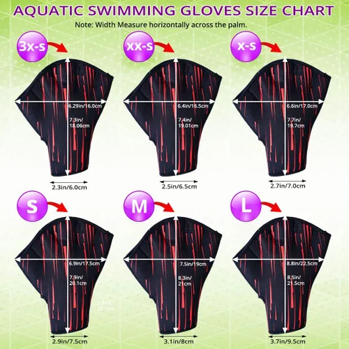 Vista 6 de Swimming Gloves Aquatic Swim Training Glove Neoprene Webbed Fitness and Water Aerobics Resistance Gloves for Men Women Children