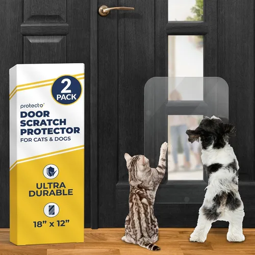 Vista 16 de PROTECTO Door Protector from Dog Scratching, 18x12 - Door Scratch Guard Heavy Duty Door Scratch Protector for Cats & Dogs, Clear Scratch Shield