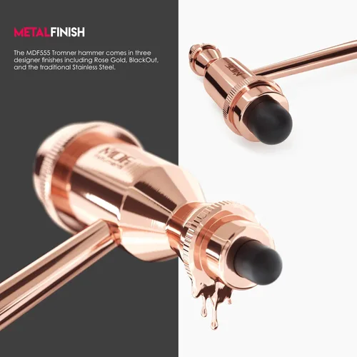 Vista 6 de MDF Instruments Martillo de reflejo neurológico Tromner de oro rosa con mango de punta puntiaguda para respuestas cutáneas y superficiales y MDF