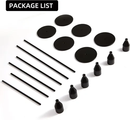 Vista 7 de 6 portavelas cónico negro mate, 2 juegos de portavelas, portavelas decorativos para bodas, catering, fiestas en diferentes alturas, adecuado