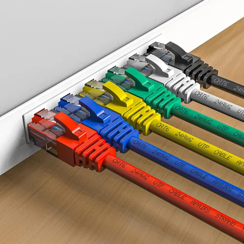 Vista 2 de Cables de Parche Cat6 de 1.5 Pies (Paquete de 6), Cable Ethernet Cat 6, Cable CCA de 24AWG, Red UTP, Cable de Internet, Compatible con PC