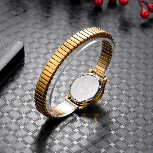 Vista 3 de Avaner Reloj de pulsera con correa elástica, reloj de pulsera para pareja, reloj de banda ultra delgado, reloj de pulsera de cuarzo analógico