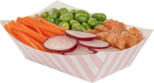 Vista 2 de Restaurantware -Bio Tek - Bandejas de alimentos de 2 onzas, 400 bandejas de papel desechables para alimentos, resistentes, a prueba de grasa, botes