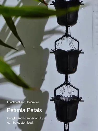 Vista 4 de Rain Chains Aluminum Rain Chain for Heavy Rain, Decorative Chimes & Rain Catcher Cups(100cm/3.3ft)