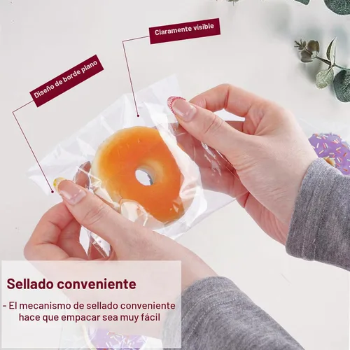 Vista 5 de 300 bolsas de celofán transparentes autosellantes – Bolsas de galletas, dulces y pan (5 x 6 pulgadas)